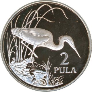 Botswana 2 Pula 1986 PP World Wildlife Fund Silber*