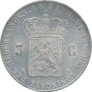 Niederlande 3 Gulden 1831 WillemSilber - Top-Qualitt*