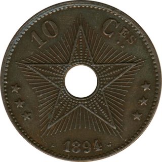 Kongo 10 Centimes 1894 Leopold II*
